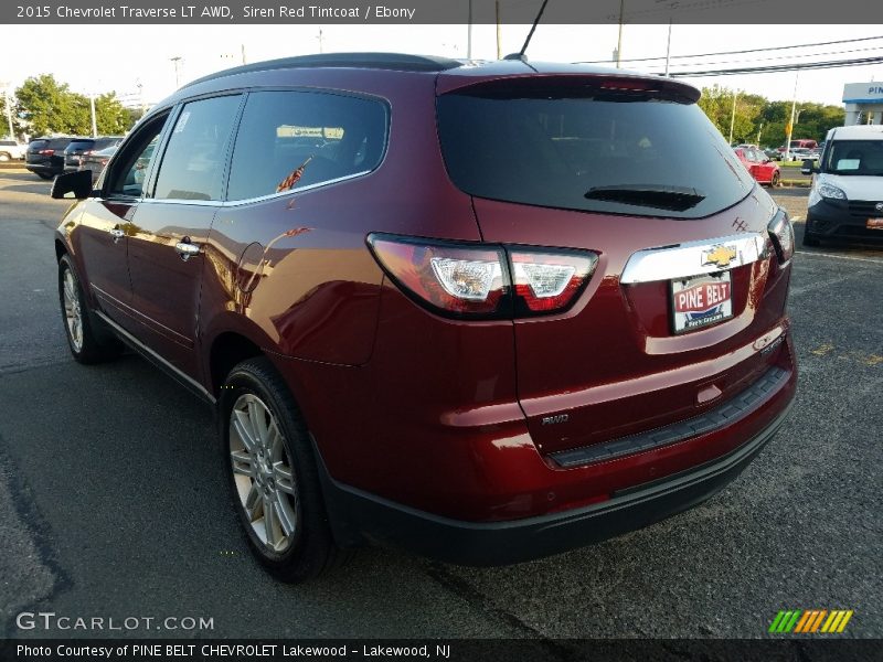 Siren Red Tintcoat / Ebony 2015 Chevrolet Traverse LT AWD