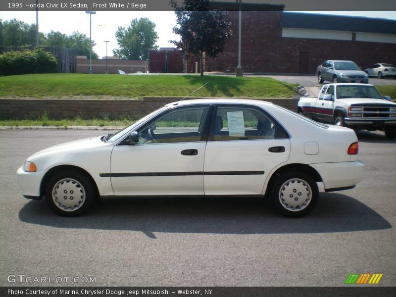 Frost White / Beige 1995 Honda Civic LX Sedan