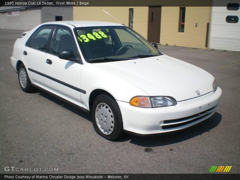 Frost White / Beige 1995 Honda Civic LX Sedan