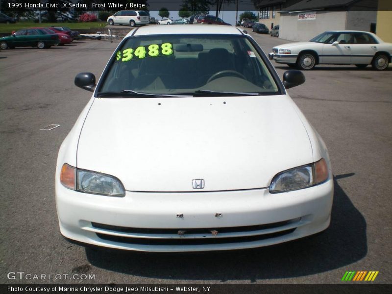 Frost White / Beige 1995 Honda Civic LX Sedan