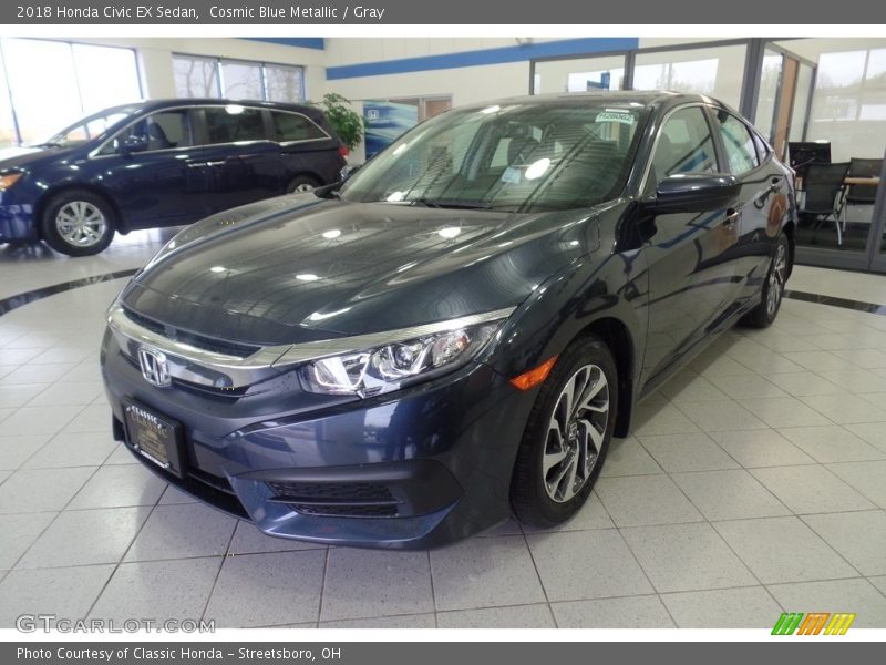 Cosmic Blue Metallic / Gray 2018 Honda Civic EX Sedan