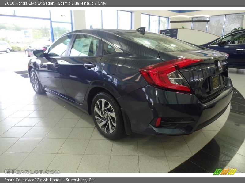 Cosmic Blue Metallic / Gray 2018 Honda Civic EX Sedan