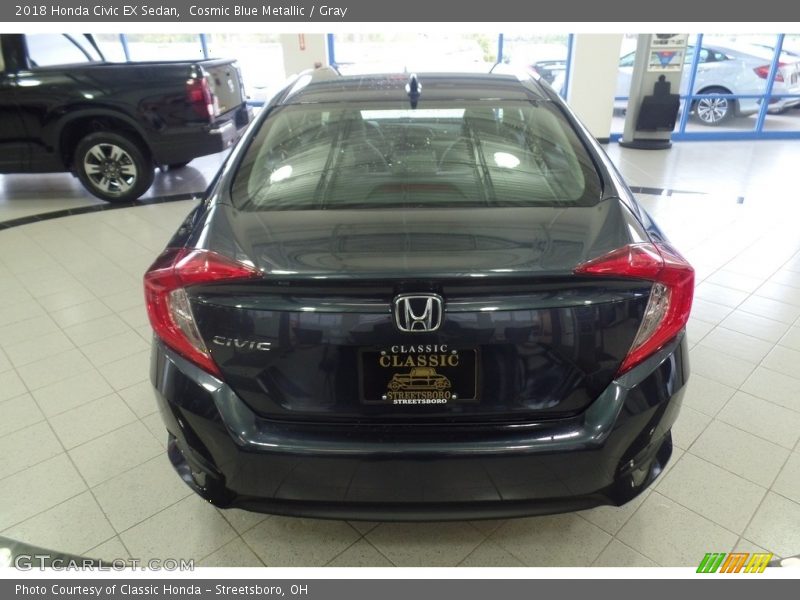 Cosmic Blue Metallic / Gray 2018 Honda Civic EX Sedan