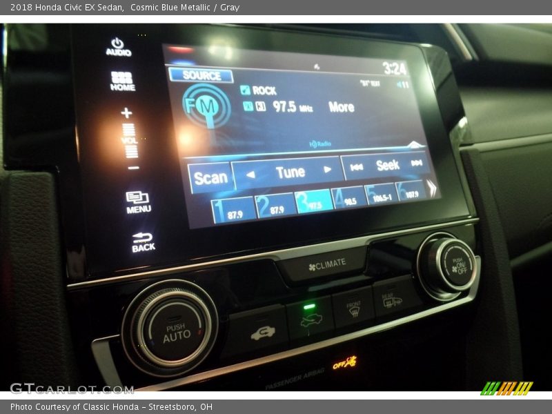 Cosmic Blue Metallic / Gray 2018 Honda Civic EX Sedan
