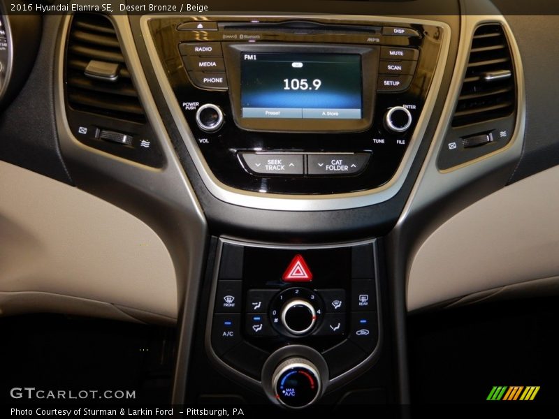 Desert Bronze / Beige 2016 Hyundai Elantra SE