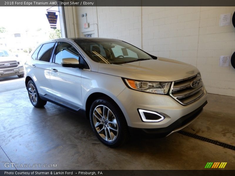 Ingot Silver / Ebony 2018 Ford Edge Titanium AWD