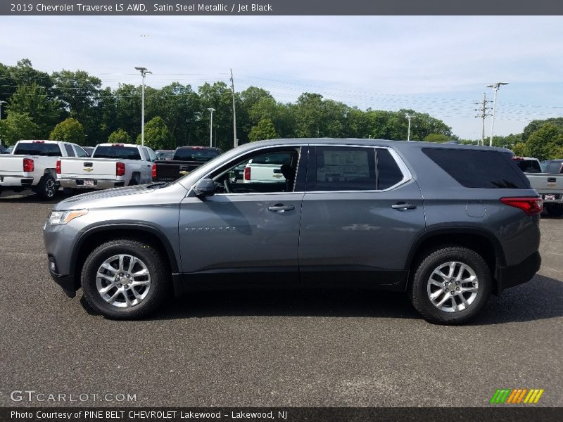 Satin Steel Metallic / Jet Black 2019 Chevrolet Traverse LS AWD