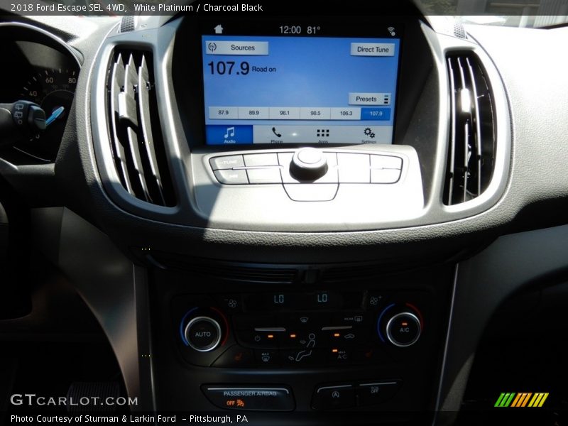 White Platinum / Charcoal Black 2018 Ford Escape SEL 4WD