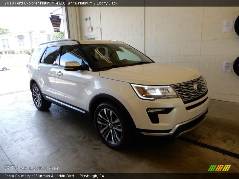 White Platinum / Ebony Black 2018 Ford Explorer Platinum 4WD