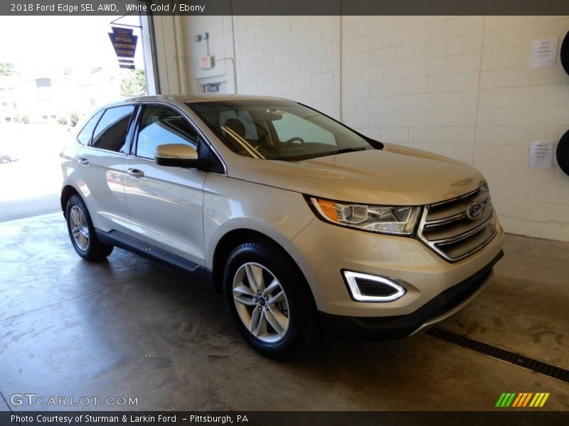 White Gold / Ebony 2018 Ford Edge SEL AWD