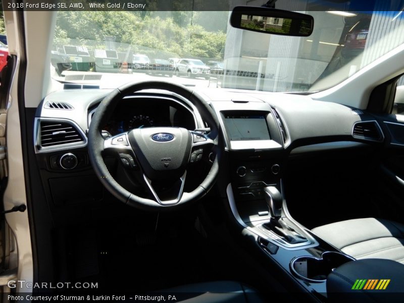 White Gold / Ebony 2018 Ford Edge SEL AWD
