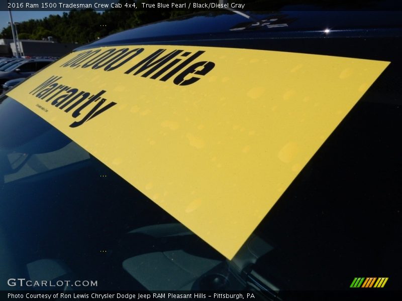 True Blue Pearl / Black/Diesel Gray 2016 Ram 1500 Tradesman Crew Cab 4x4