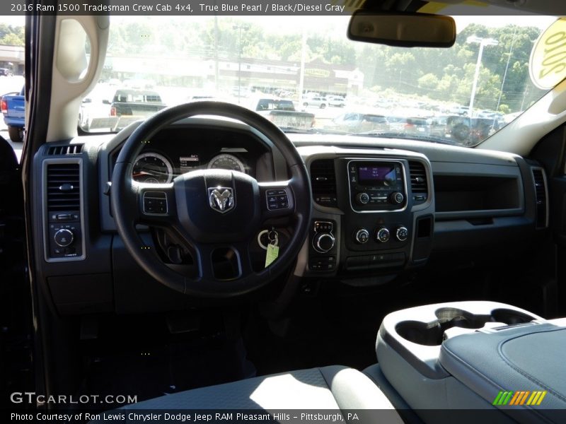 True Blue Pearl / Black/Diesel Gray 2016 Ram 1500 Tradesman Crew Cab 4x4