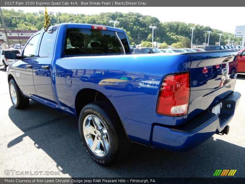 Blue Streak Pearl / Black/Diesel Gray 2017 Ram 1500 Express Quad Cab 4x4