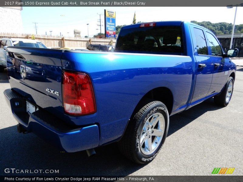 Blue Streak Pearl / Black/Diesel Gray 2017 Ram 1500 Express Quad Cab 4x4
