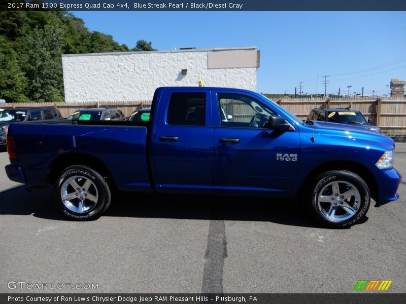Blue Streak Pearl / Black/Diesel Gray 2017 Ram 1500 Express Quad Cab 4x4