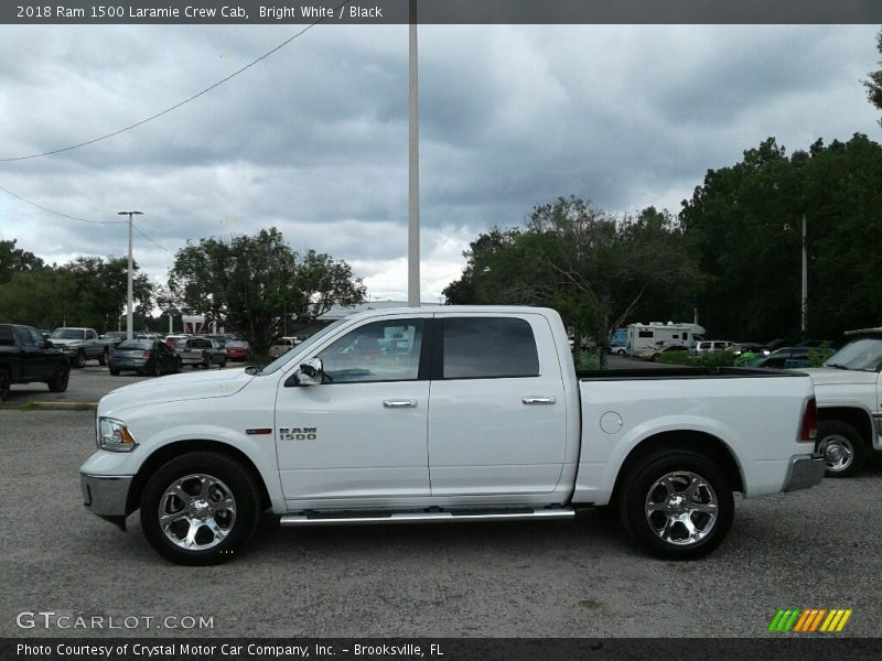 Bright White / Black 2018 Ram 1500 Laramie Crew Cab