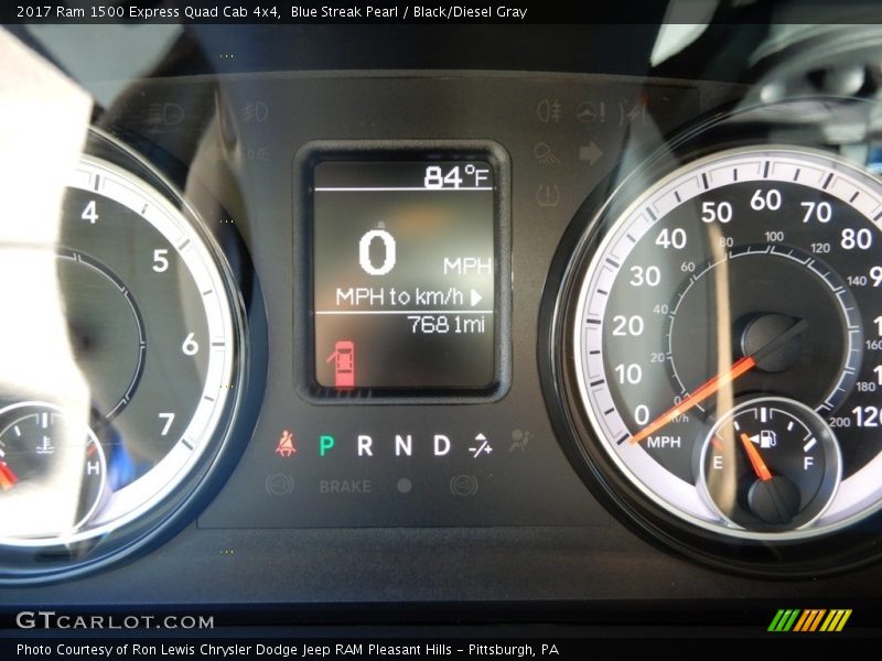 Blue Streak Pearl / Black/Diesel Gray 2017 Ram 1500 Express Quad Cab 4x4