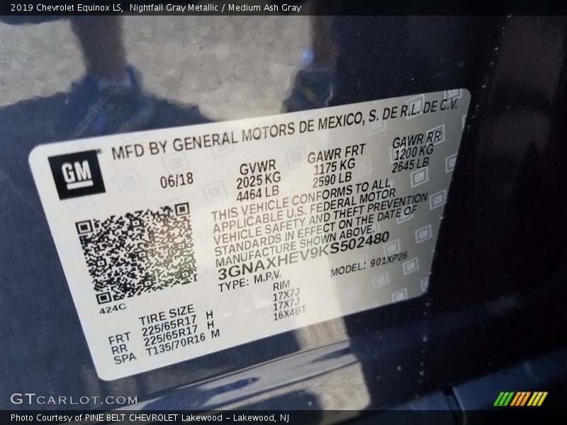 Nightfall Gray Metallic / Medium Ash Gray 2019 Chevrolet Equinox LS