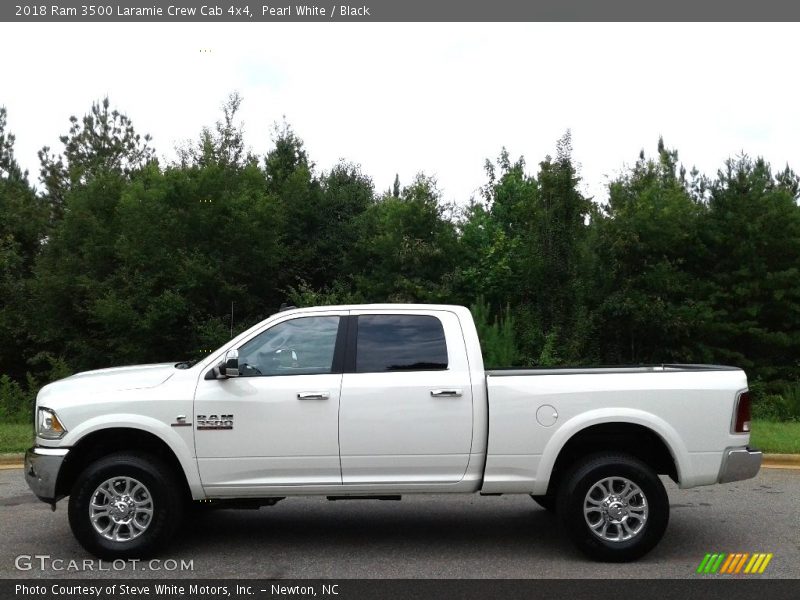 Pearl White / Black 2018 Ram 3500 Laramie Crew Cab 4x4