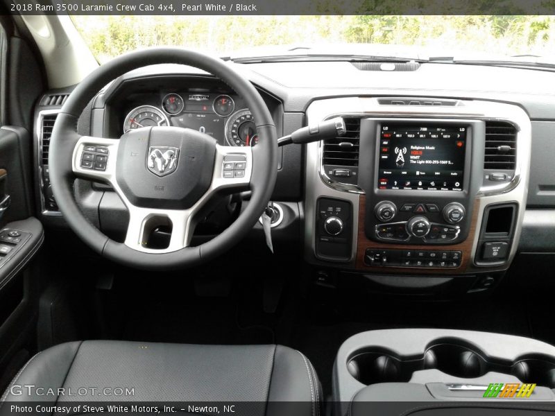 Pearl White / Black 2018 Ram 3500 Laramie Crew Cab 4x4