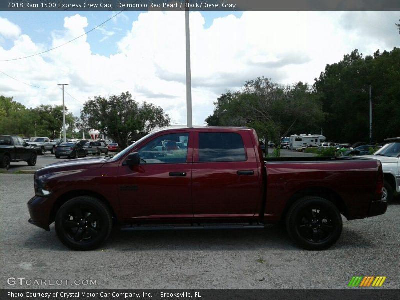 Delmonico Red Pearl / Black/Diesel Gray 2018 Ram 1500 Express Crew Cab