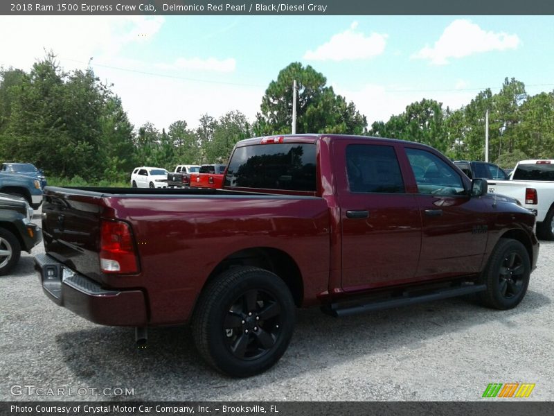 Delmonico Red Pearl / Black/Diesel Gray 2018 Ram 1500 Express Crew Cab