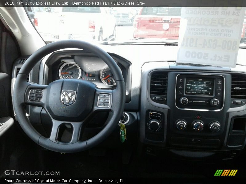 Delmonico Red Pearl / Black/Diesel Gray 2018 Ram 1500 Express Crew Cab