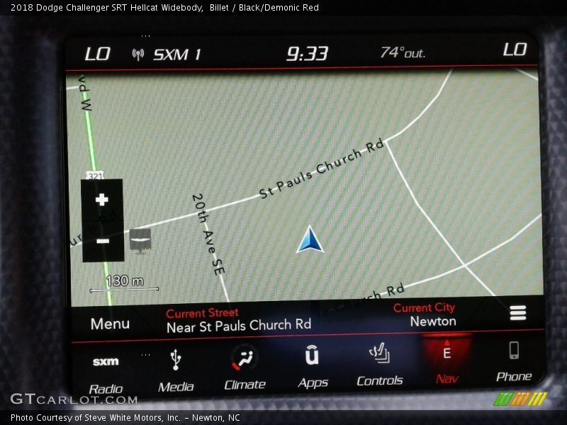 Navigation of 2018 Challenger SRT Hellcat Widebody