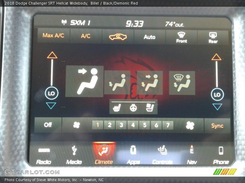 Controls of 2018 Challenger SRT Hellcat Widebody