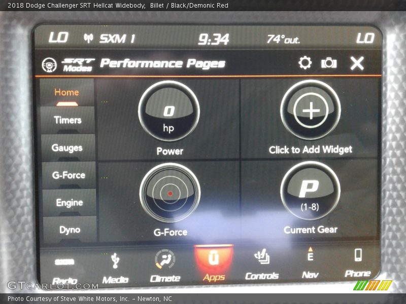 Controls of 2018 Challenger SRT Hellcat Widebody