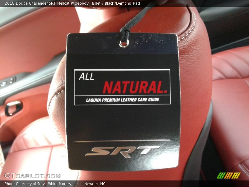 Info Tag of 2018 Challenger SRT Hellcat Widebody