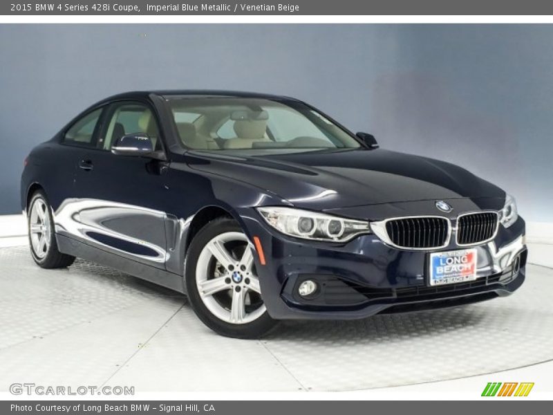 Imperial Blue Metallic / Venetian Beige 2015 BMW 4 Series 428i Coupe