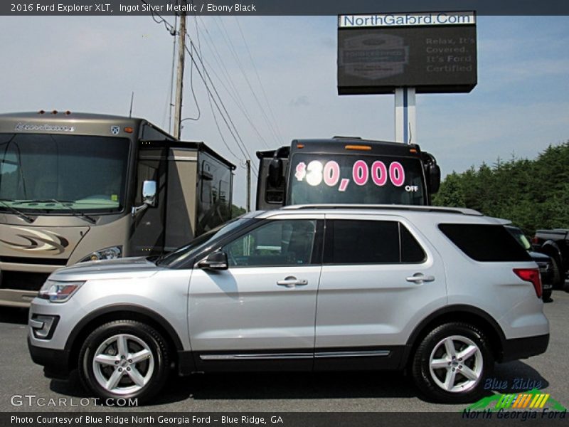 Ingot Silver Metallic / Ebony Black 2016 Ford Explorer XLT