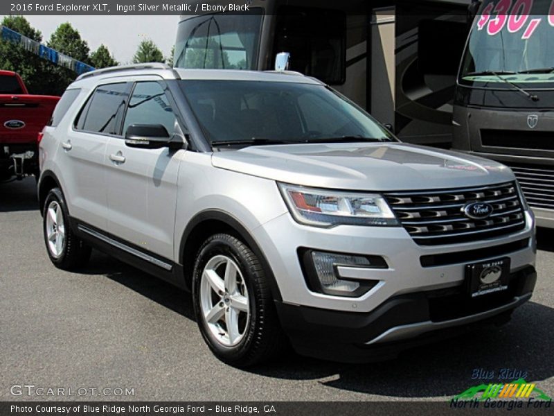 Ingot Silver Metallic / Ebony Black 2016 Ford Explorer XLT