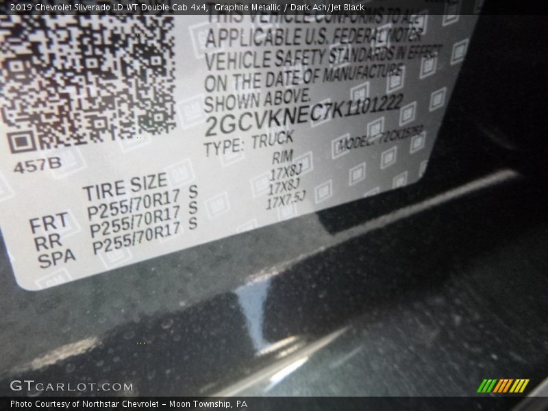 Graphite Metallic / Dark Ash/Jet Black 2019 Chevrolet Silverado LD WT Double Cab 4x4