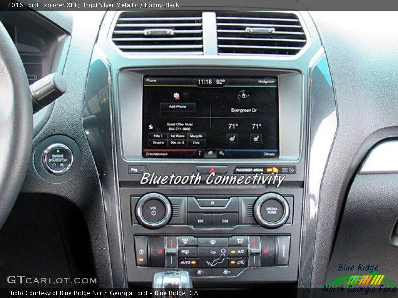 Ingot Silver Metallic / Ebony Black 2016 Ford Explorer XLT