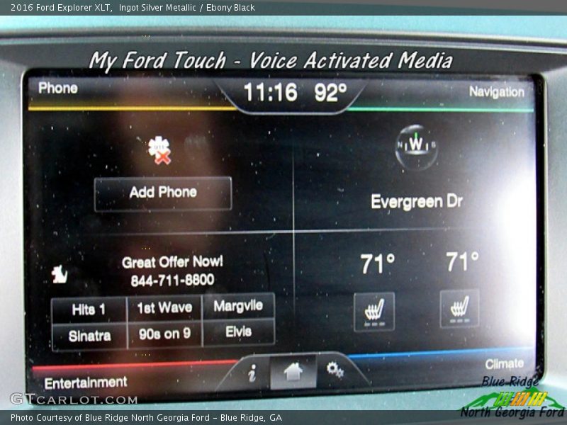 Ingot Silver Metallic / Ebony Black 2016 Ford Explorer XLT