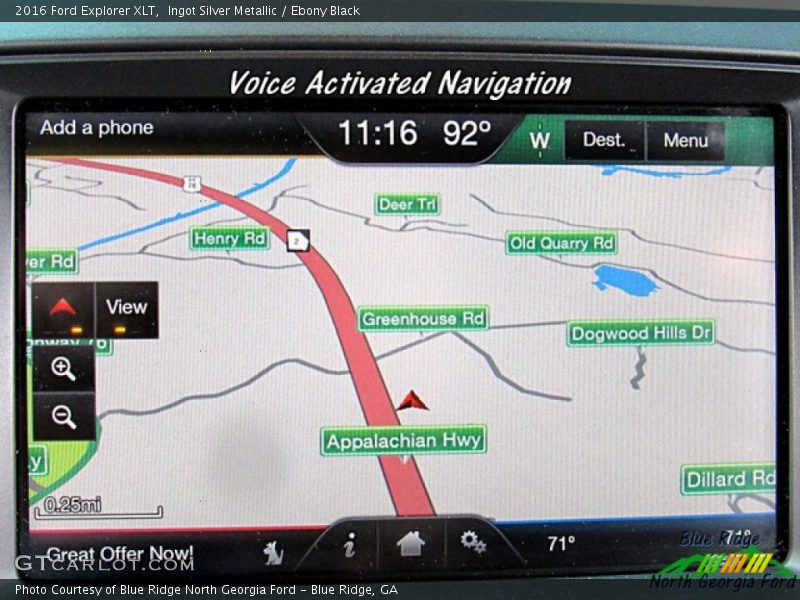 Ingot Silver Metallic / Ebony Black 2016 Ford Explorer XLT