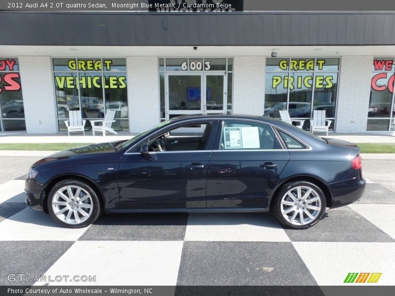 Moonlight Blue Metallic / Cardamom Beige 2012 Audi A4 2.0T quattro Sedan