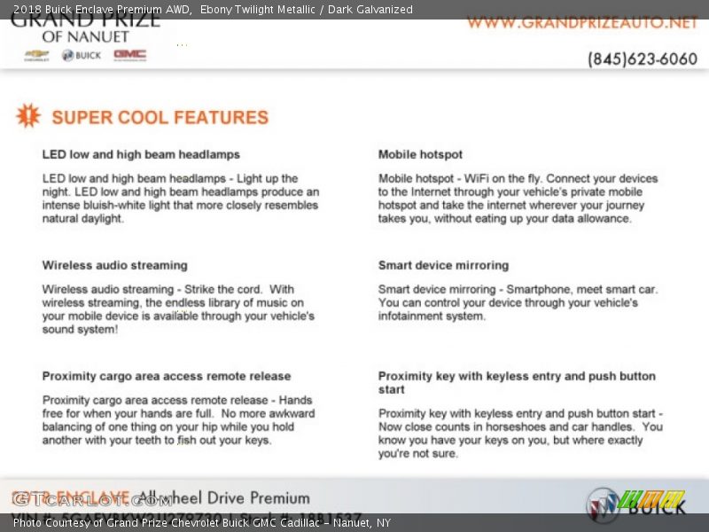 Ebony Twilight Metallic / Dark Galvanized 2018 Buick Enclave Premium AWD