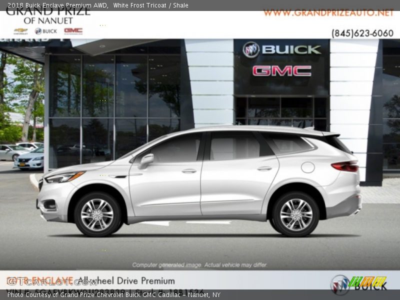 White Frost Tricoat / Shale 2018 Buick Enclave Premium AWD