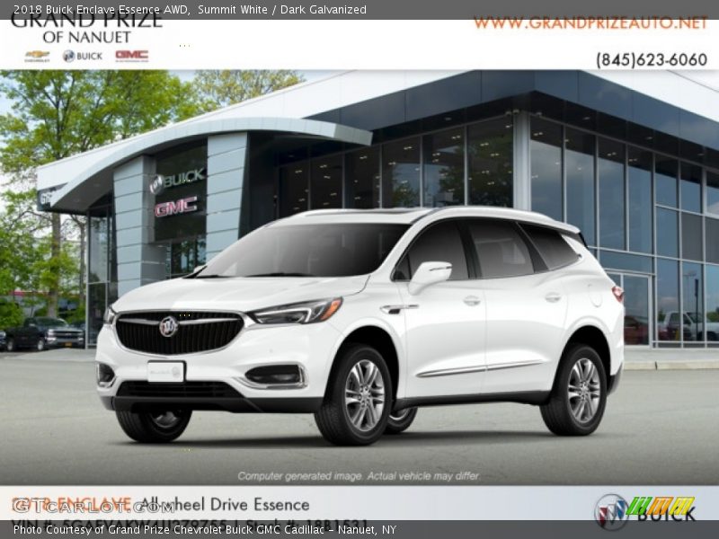 Summit White / Dark Galvanized 2018 Buick Enclave Essence AWD
