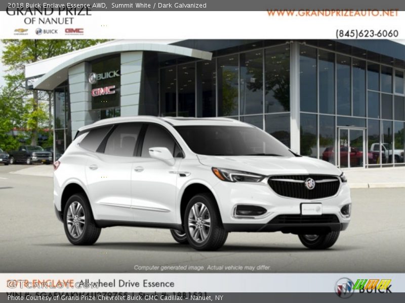 Summit White / Dark Galvanized 2018 Buick Enclave Essence AWD