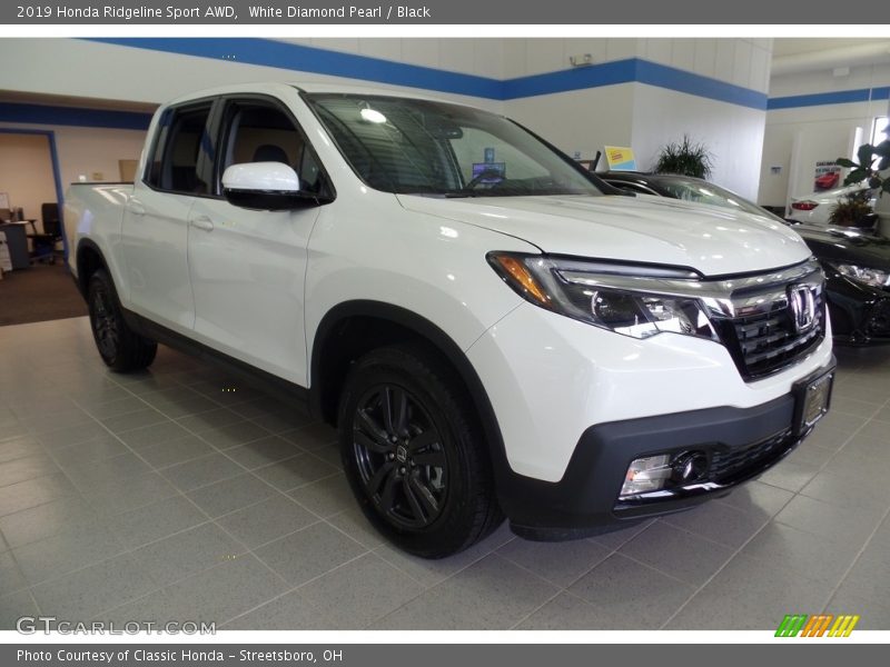 White Diamond Pearl / Black 2019 Honda Ridgeline Sport AWD