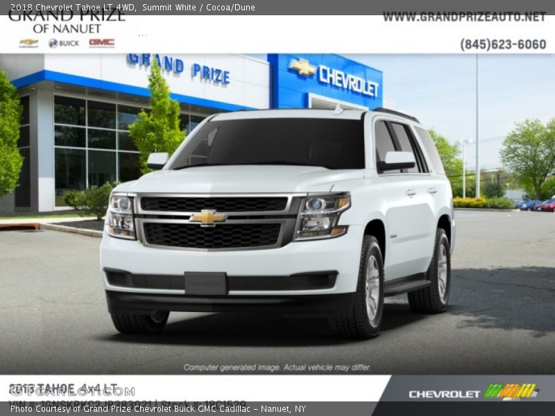 Summit White / Cocoa/Dune 2018 Chevrolet Tahoe LT 4WD