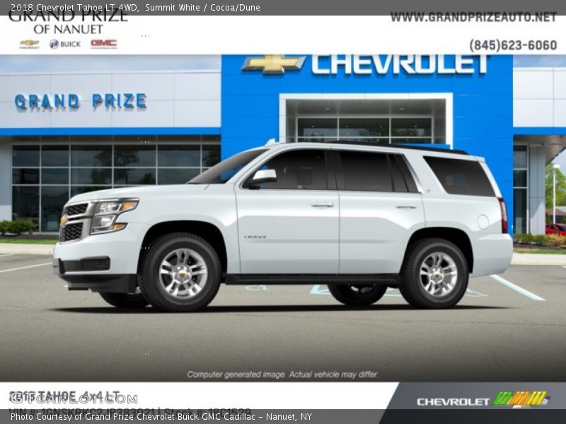 Summit White / Cocoa/Dune 2018 Chevrolet Tahoe LT 4WD