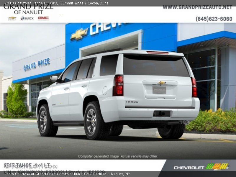 Summit White / Cocoa/Dune 2018 Chevrolet Tahoe LT 4WD