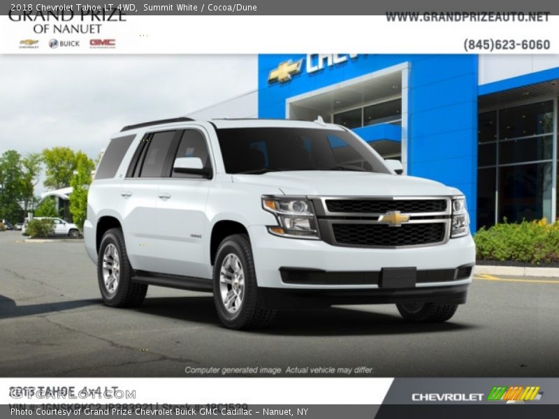 Summit White / Cocoa/Dune 2018 Chevrolet Tahoe LT 4WD