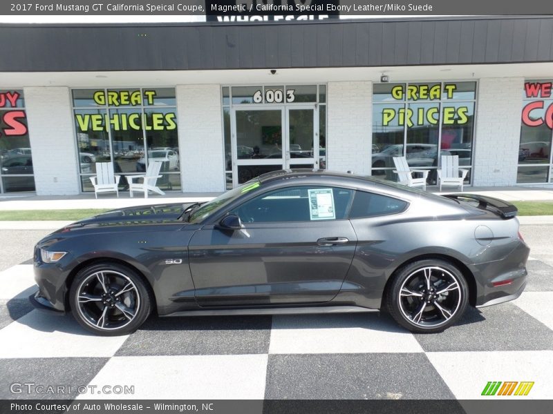 Magnetic / California Special Ebony Leather/Miko Suede 2017 Ford Mustang GT California Speical Coupe